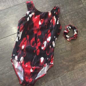❤️🖤 Destira Leotard with matching Scrunchie 🖤❤️